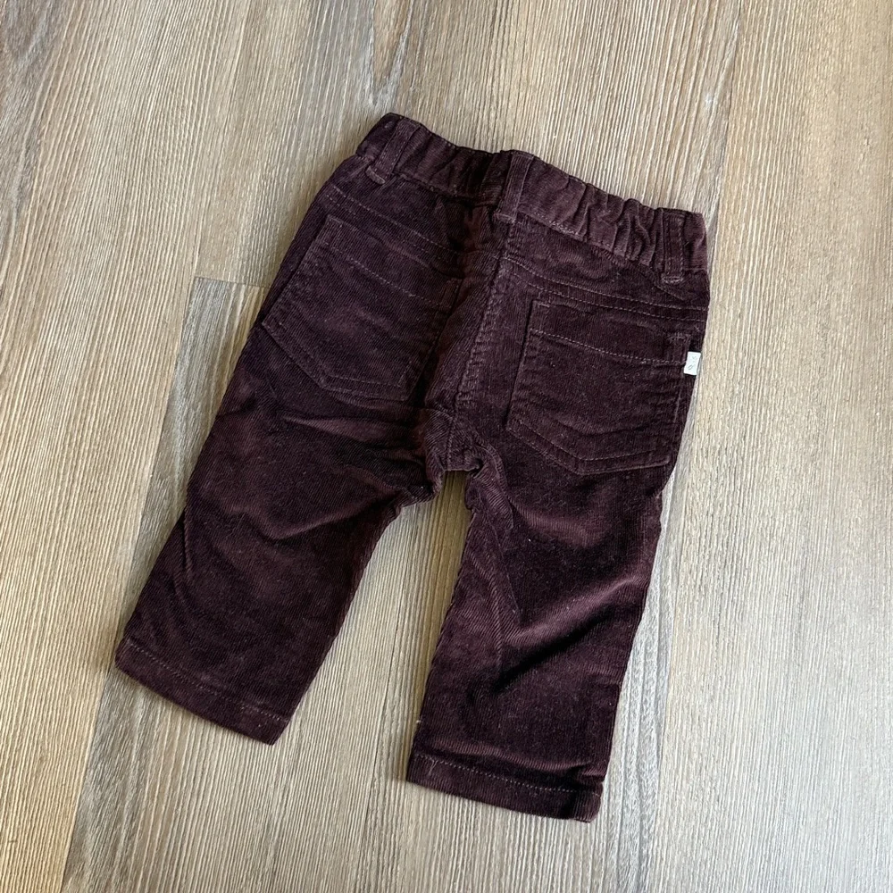 Jacadi burgundy brown corduroy pants size 6m
